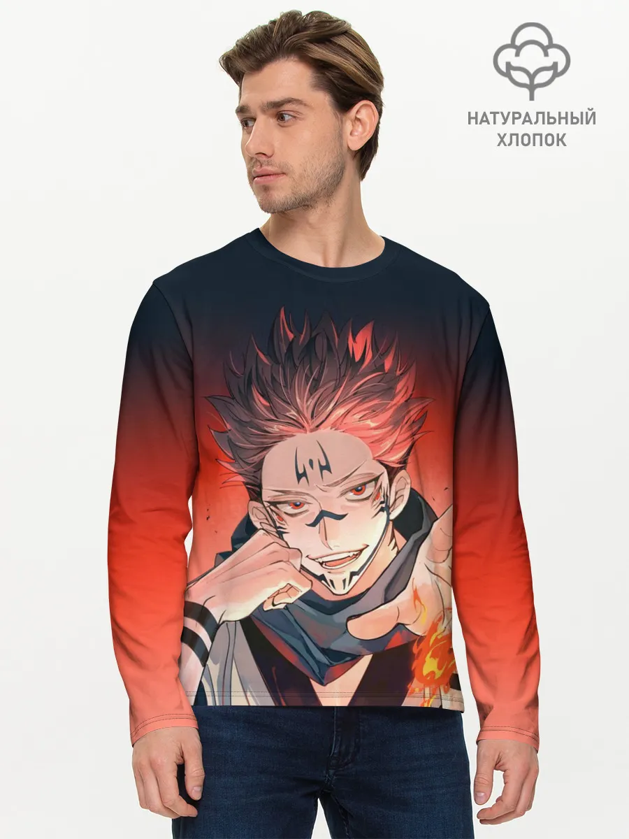 Мужской лонгслив базовый / Магическая битва | Рёмен Сукуна