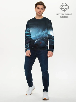 Мужской лонгслив базовый / Космонавт