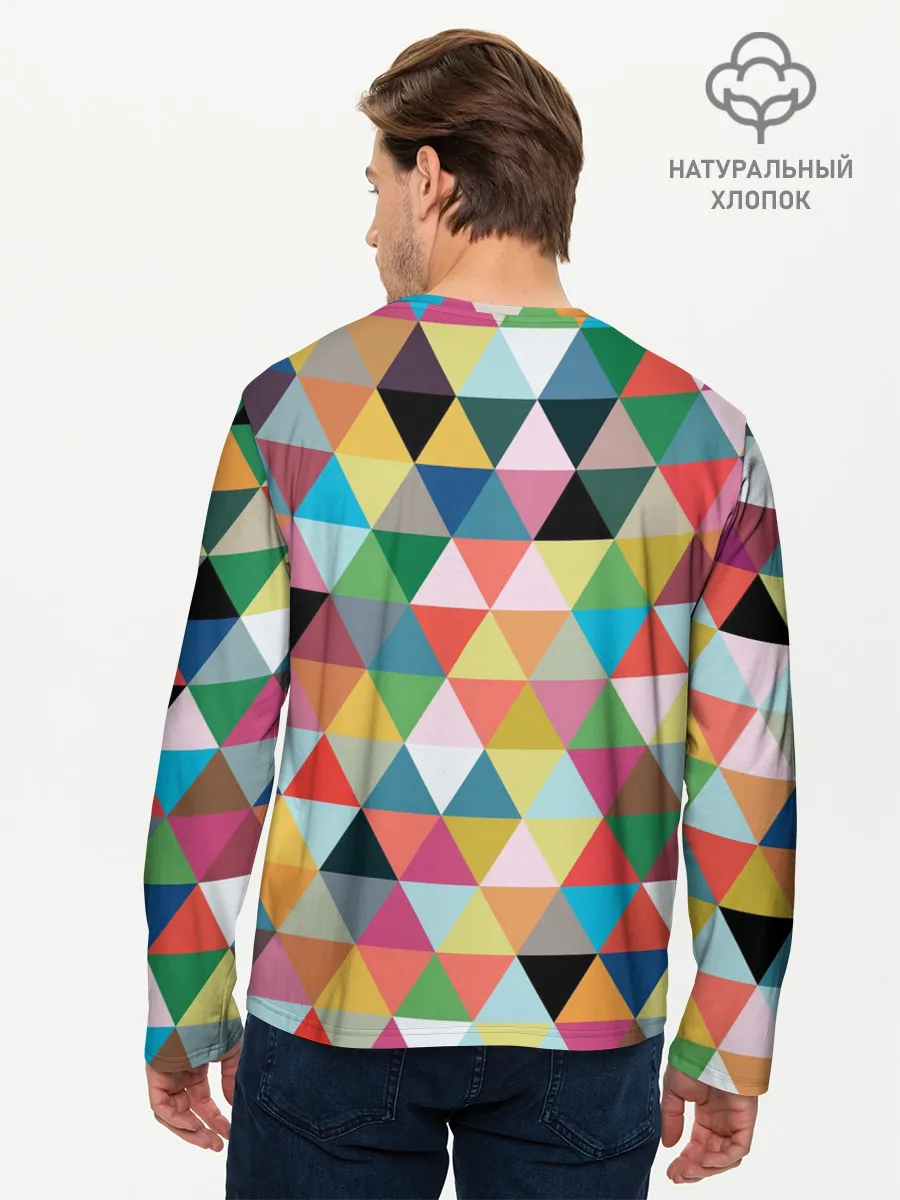 Мужской лонгслив базовый / хипстерский паттерн