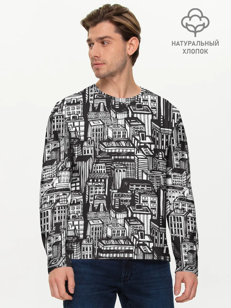 Мужской лонгслив базовый / Бесконечный город