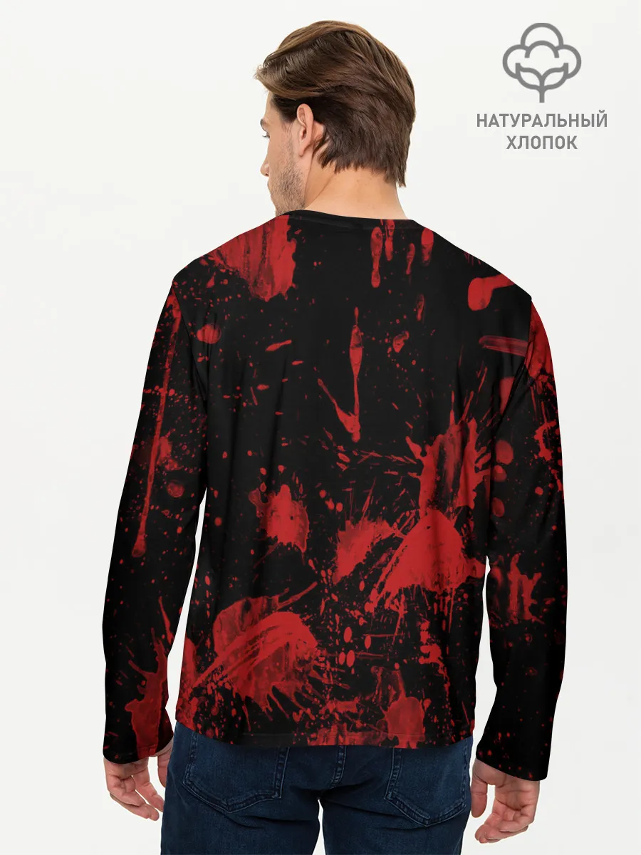 Мужской лонгслив базовый / Пятна кровавой краски