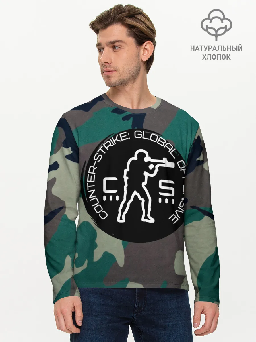 Мужской лонгслив базовый / символика CStrike