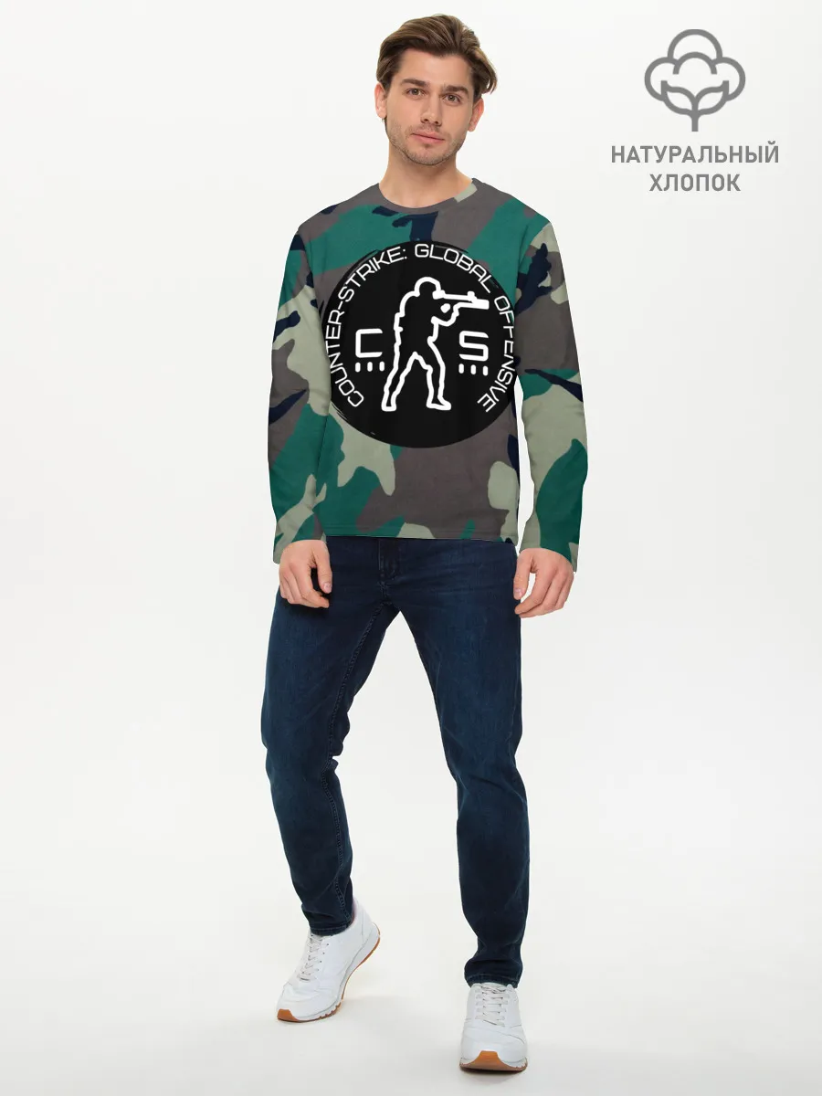 Мужской лонгслив базовый / символика CStrike