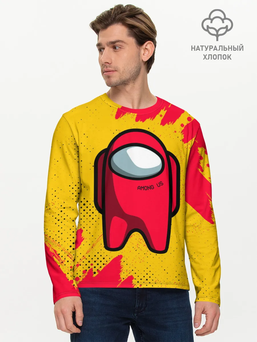 Мужской лонгслив базовый / AMONG US - КРАСНЫЙ
