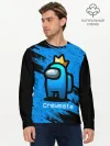 Мужской лонгслив базовый / AMONG US - Синий в Короне