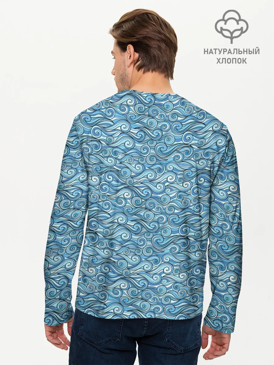 Мужской лонгслив базовый / Море волнуется
