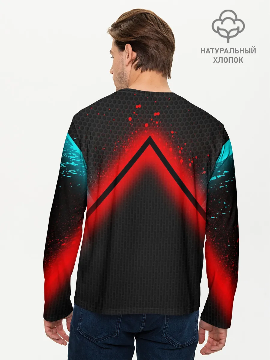 Мужской лонгслив базовый / Кровавая линия3D