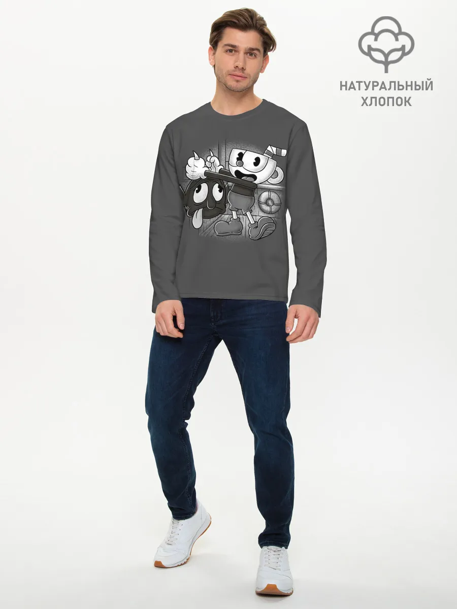 Мужской лонгслив базовый / CUPHEAD