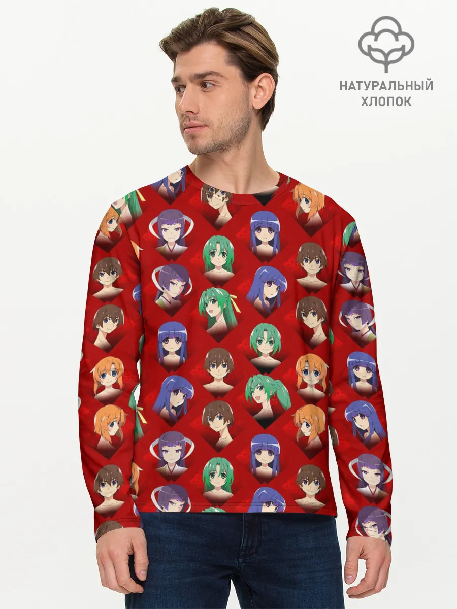 Мужской лонгслив базовый / Characters Higurashi no...