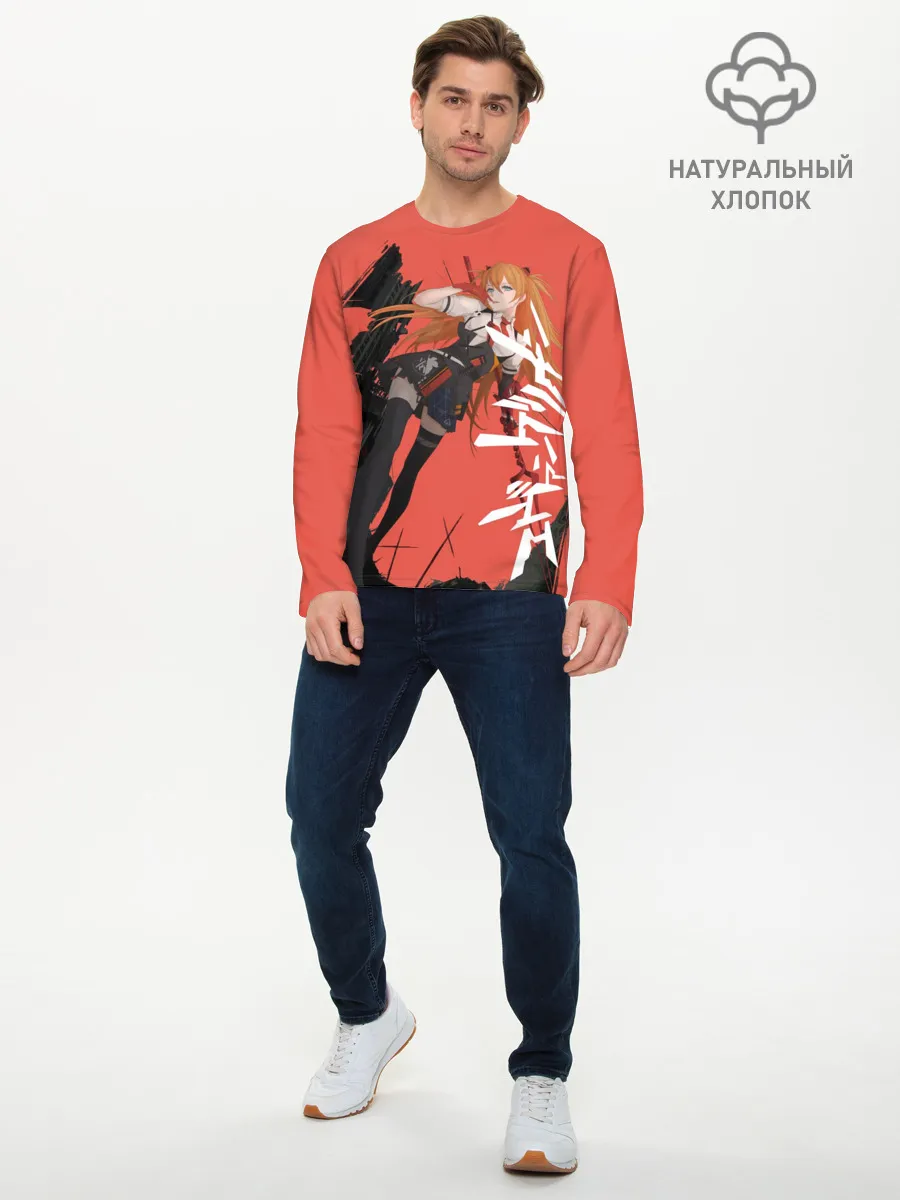 Мужской лонгслив базовый / Evangelion Asuka Langley
