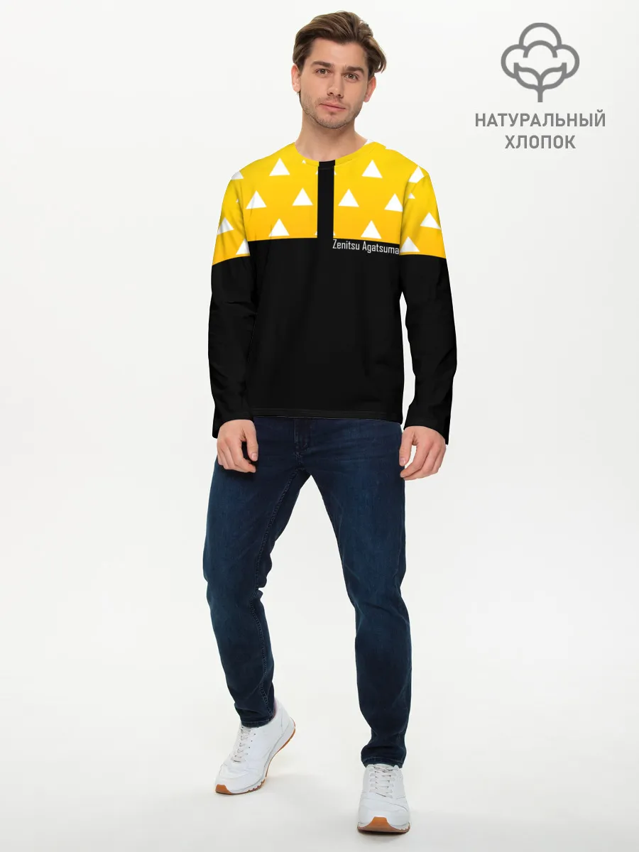 Мужской лонгслив базовый / Zenitsu Agatsuma Kimetsu no Yaiba