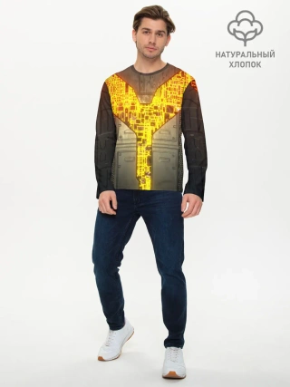 Мужской лонгслив базовый / Неоновая внутренность 3D