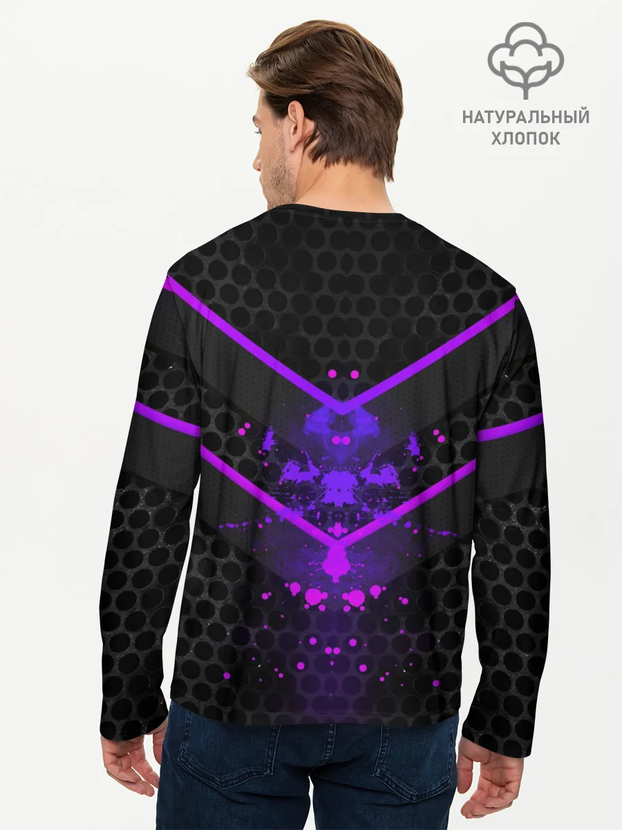 Мужской лонгслив базовый / Ултрофиолеовый угол 3D