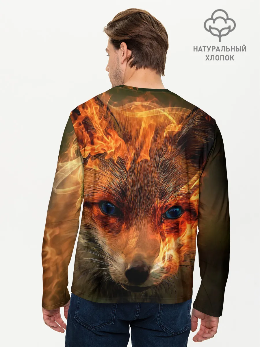 Мужской лонгслив базовый / Огненная лиса