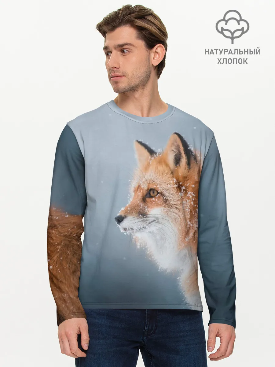 Мужской лонгслив базовый / Лиса