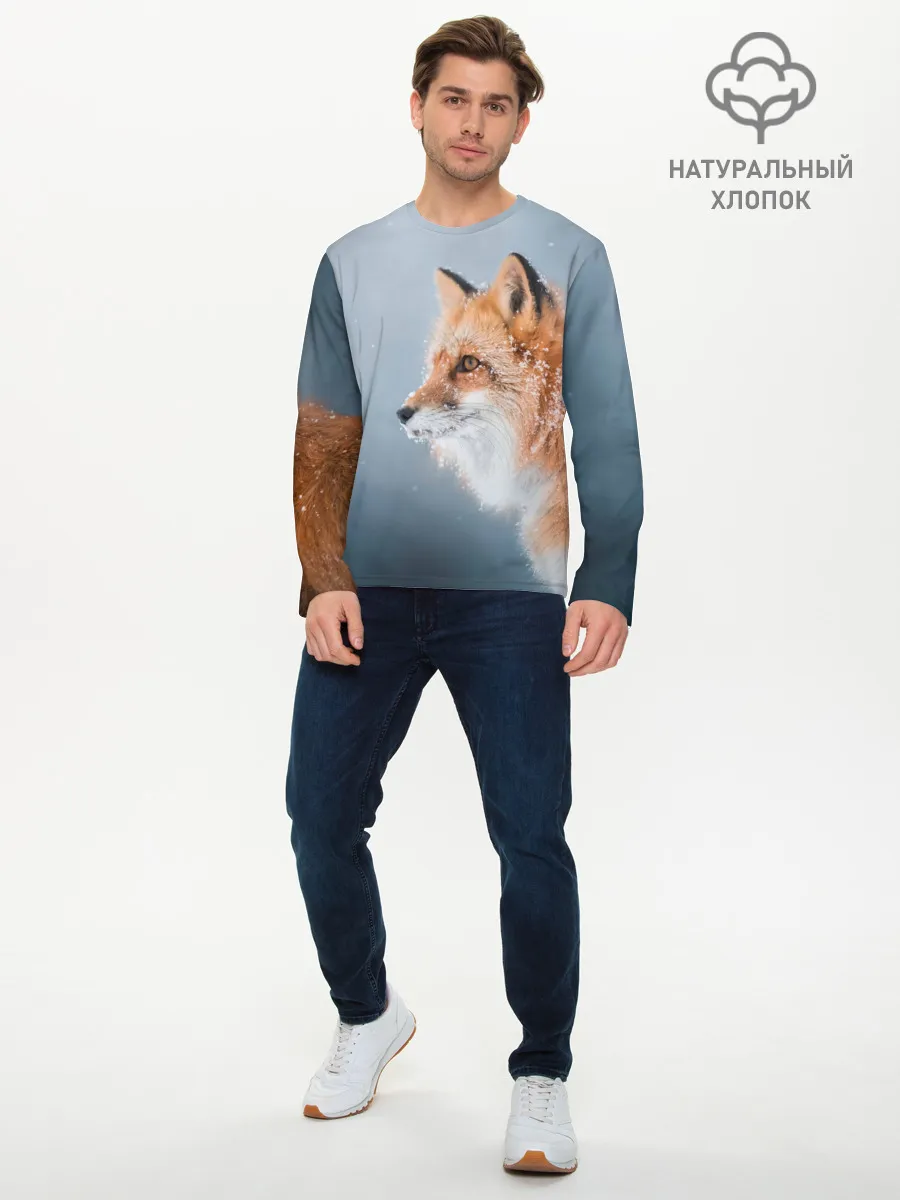 Мужской лонгслив базовый / Лиса