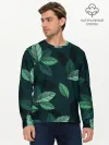 Мужской лонгслив базовый / Текстура Листья