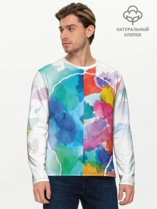 Мужской лонгслив базовый / Акварель