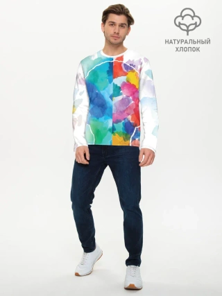 Мужской лонгслив базовый / Акварель