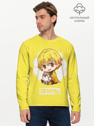 Мужской лонгслив базовый / Zenitsu Agatsuma Kimetsu no Yaiba