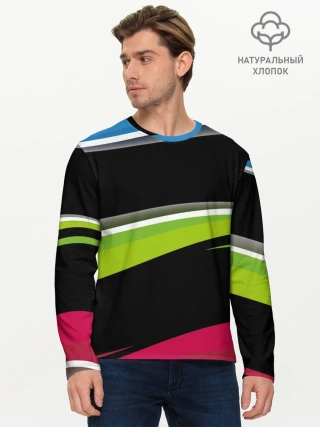 Мужской лонгслив базовый / Волны