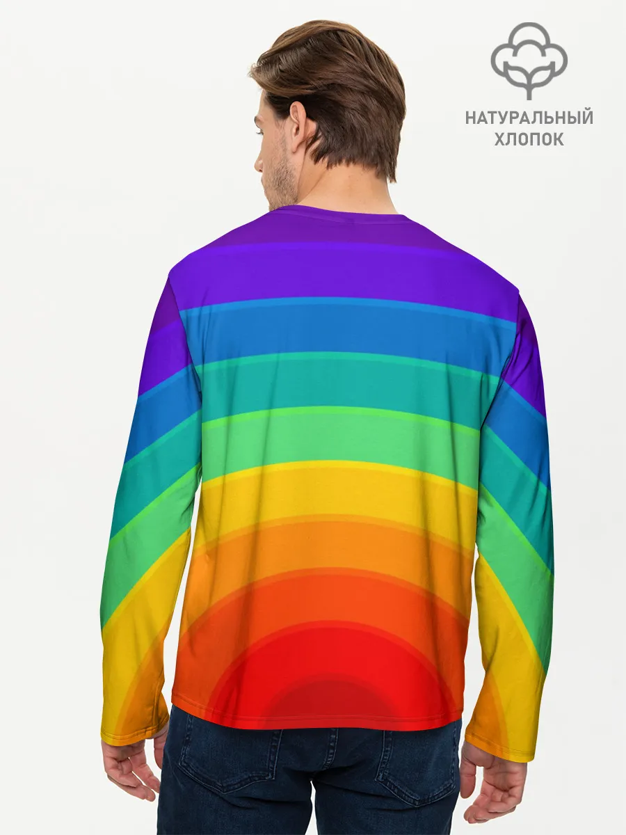 Мужской лонгслив базовый / Круговая радуга