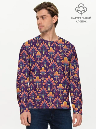 Мужской лонгслив базовый / Абстрактные узоры