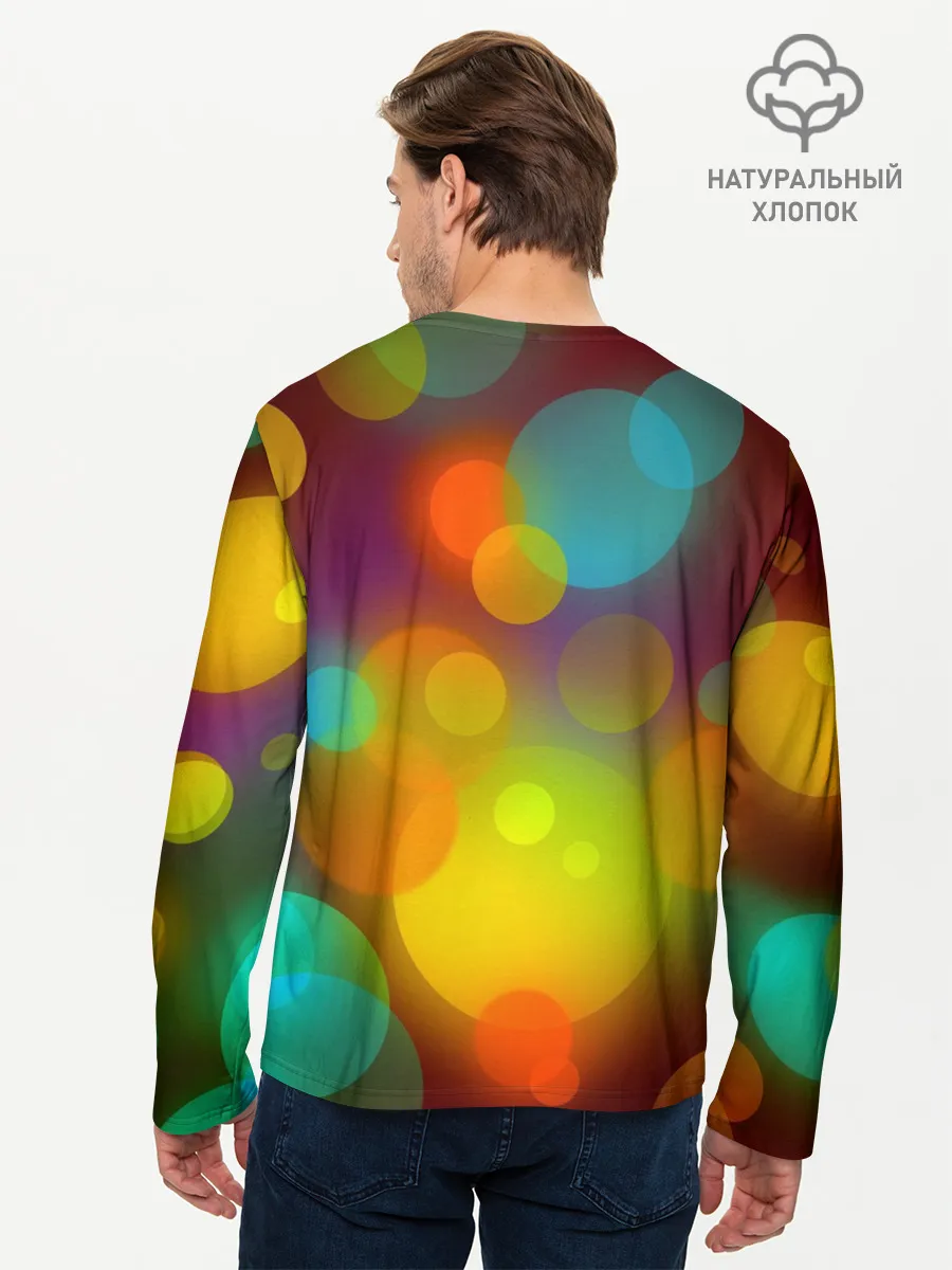 Мужской лонгслив базовый / Цветные блики