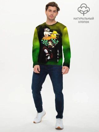 Мужской лонгслив базовый / Иноске Зеницу Танджиро