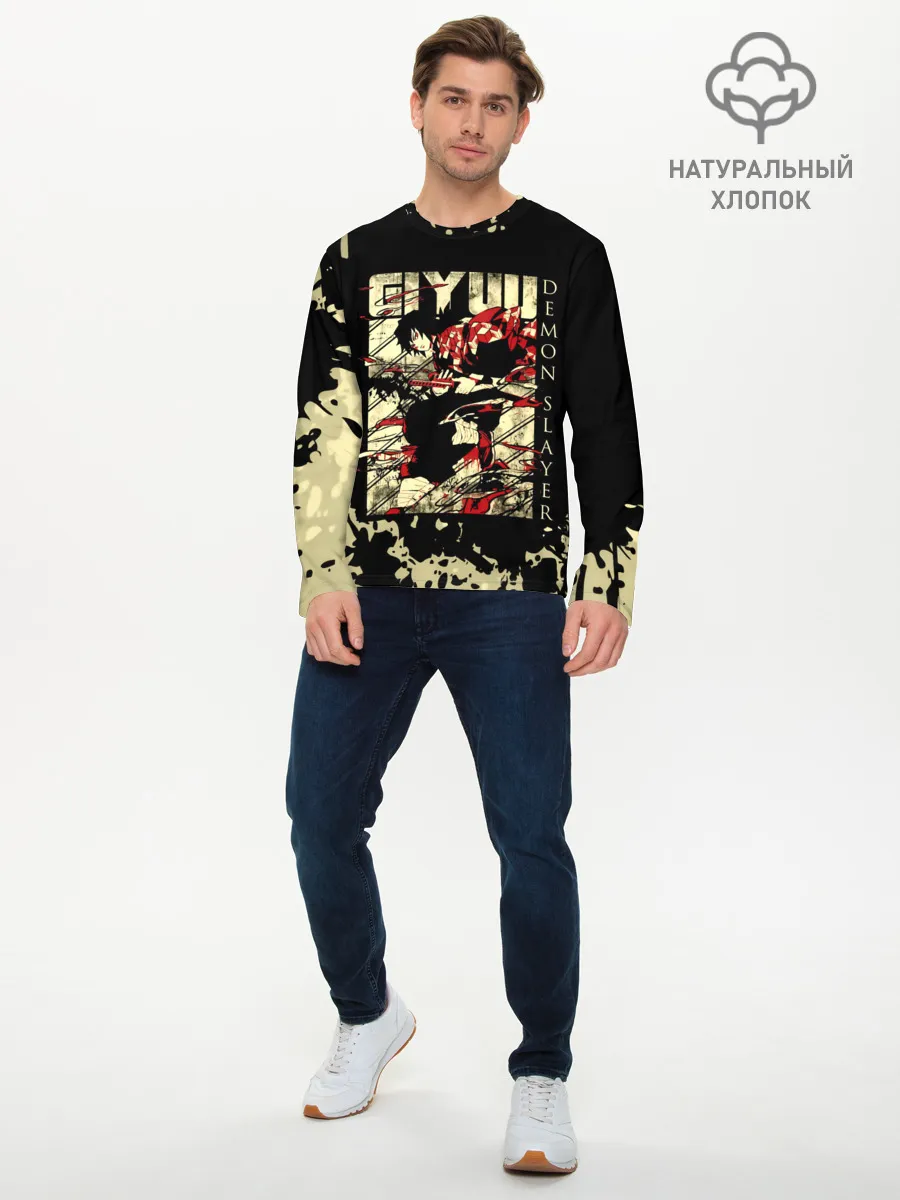 Мужской лонгслив базовый / GIYU Demon Slayer