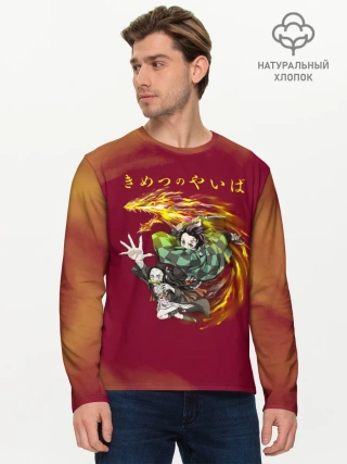 Мужской лонгслив базовый / Танджиро и Незуко Камадо