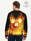 Мужской лонгслив базовый / Огненный череп