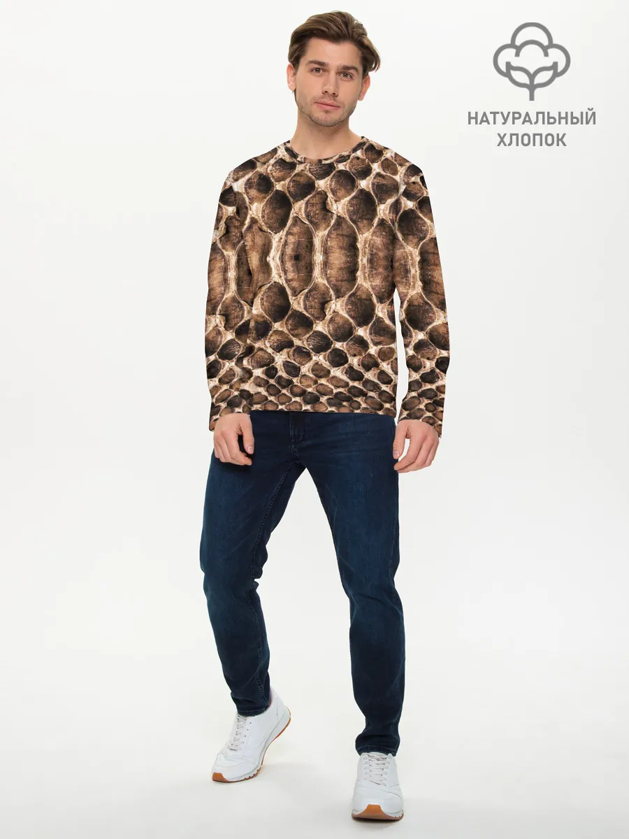 Мужской лонгслив базовый / Snake Skin