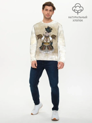 Мужской лонгслив базовый / Стимпанк Девушка