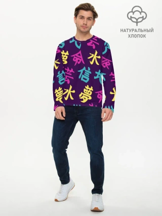 Мужской лонгслив базовый / Japanese pattern