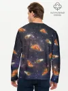 Мужской лонгслив базовый / Котик в космосе
