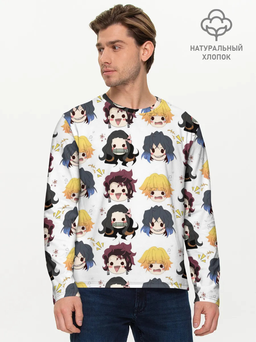 Мужской лонгслив базовый / Клинок, рассекающий демонов