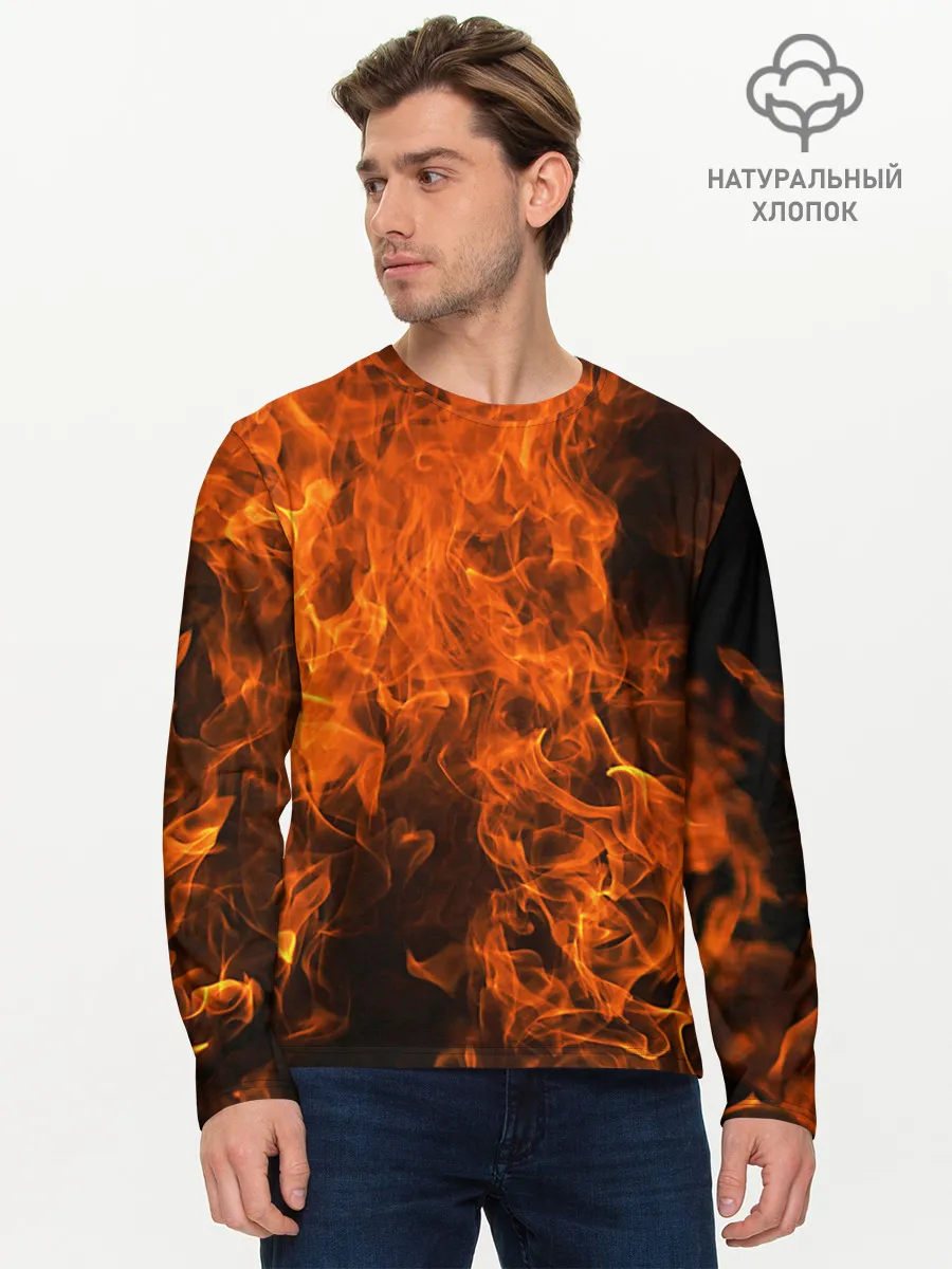 Мужской лонгслив базовый / Огонь