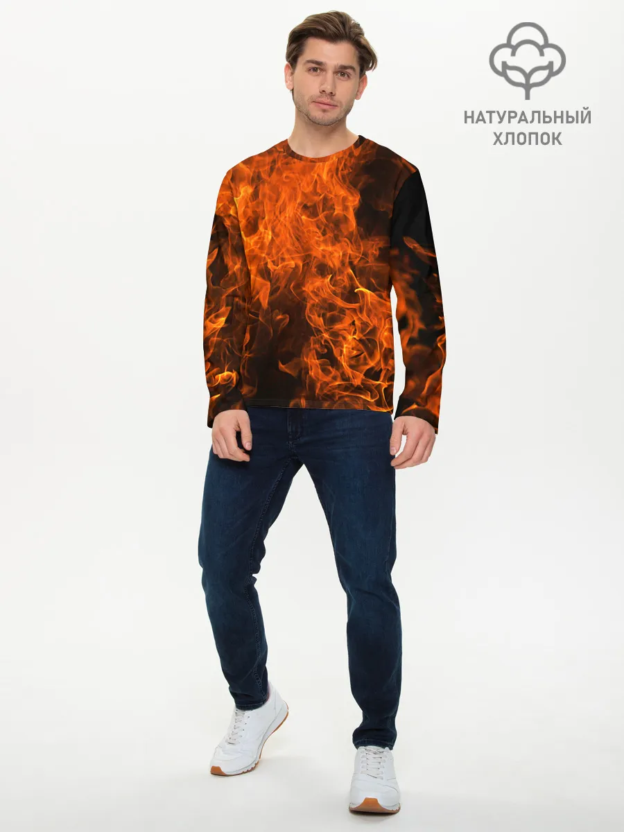 Мужской лонгслив базовый / Огонь