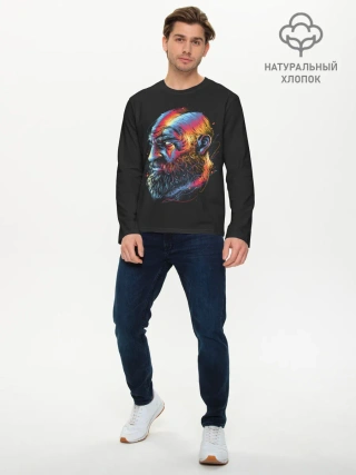 Мужской лонгслив базовый / Rainbow of war