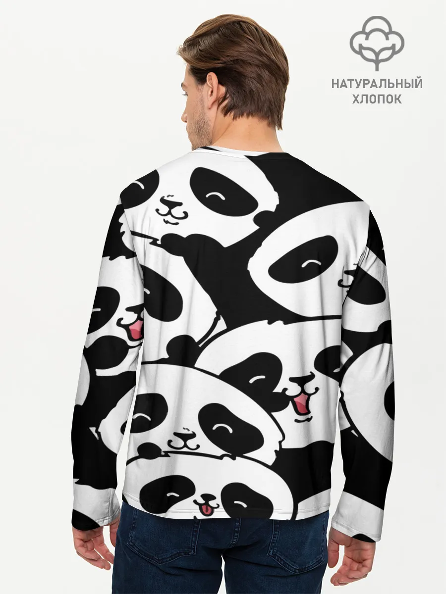 Мужской лонгслив базовый / панды