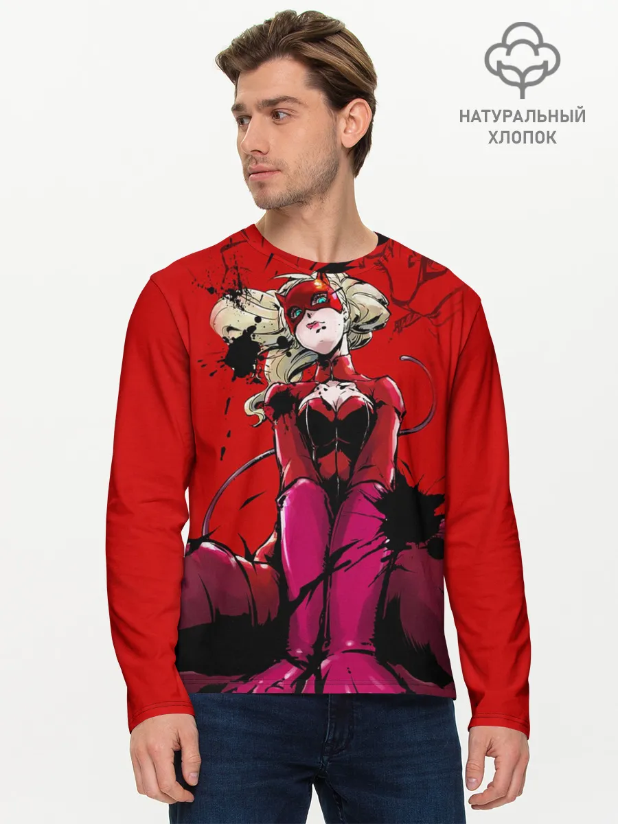 Мужской лонгслив базовый / пантера persona 5