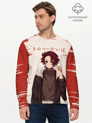 Мужской лонгслив базовый / Танджиро Камадо Kimetsu no Yaiba