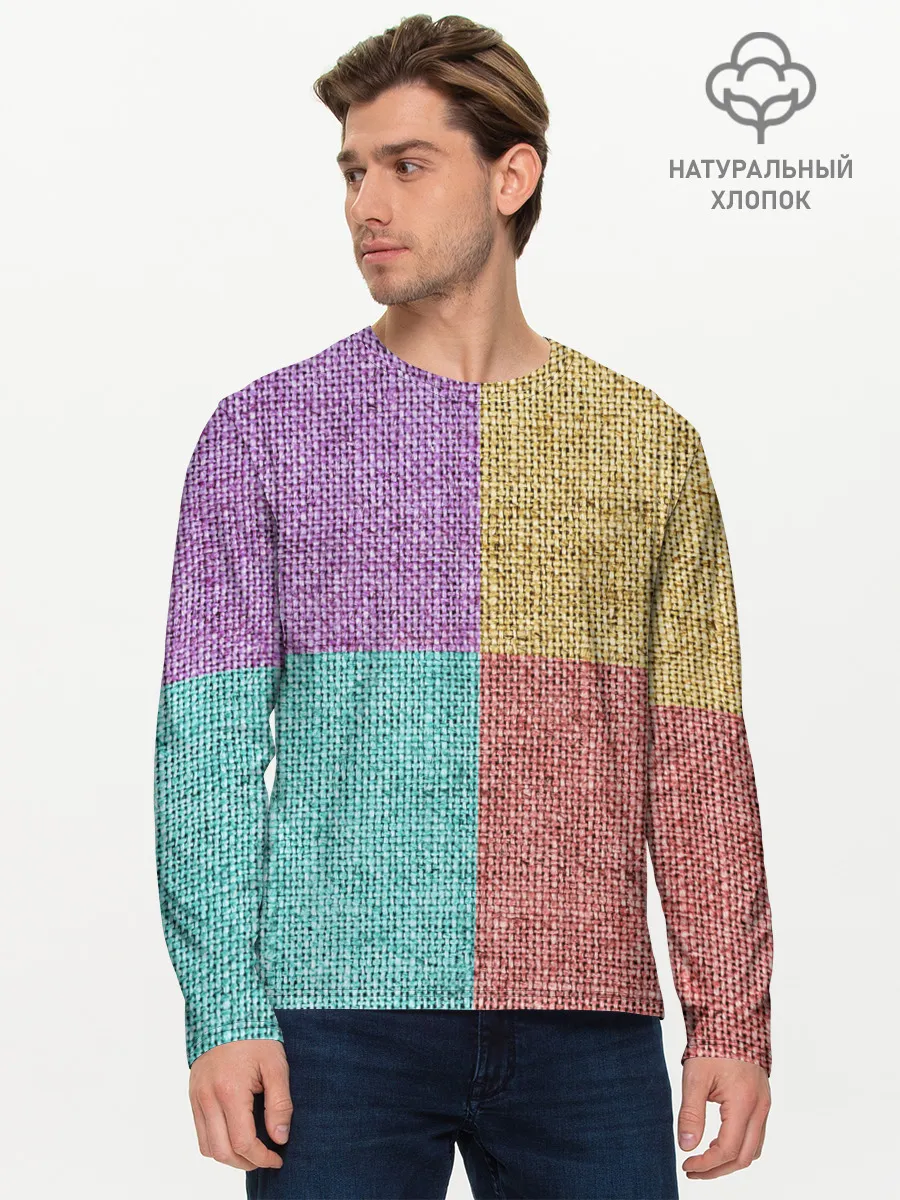 Мужской лонгслив базовый / Burlap Patchwork