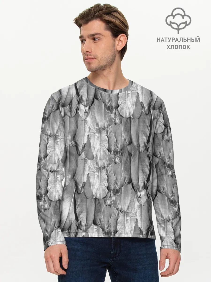 Мужской лонгслив базовый / White Raven