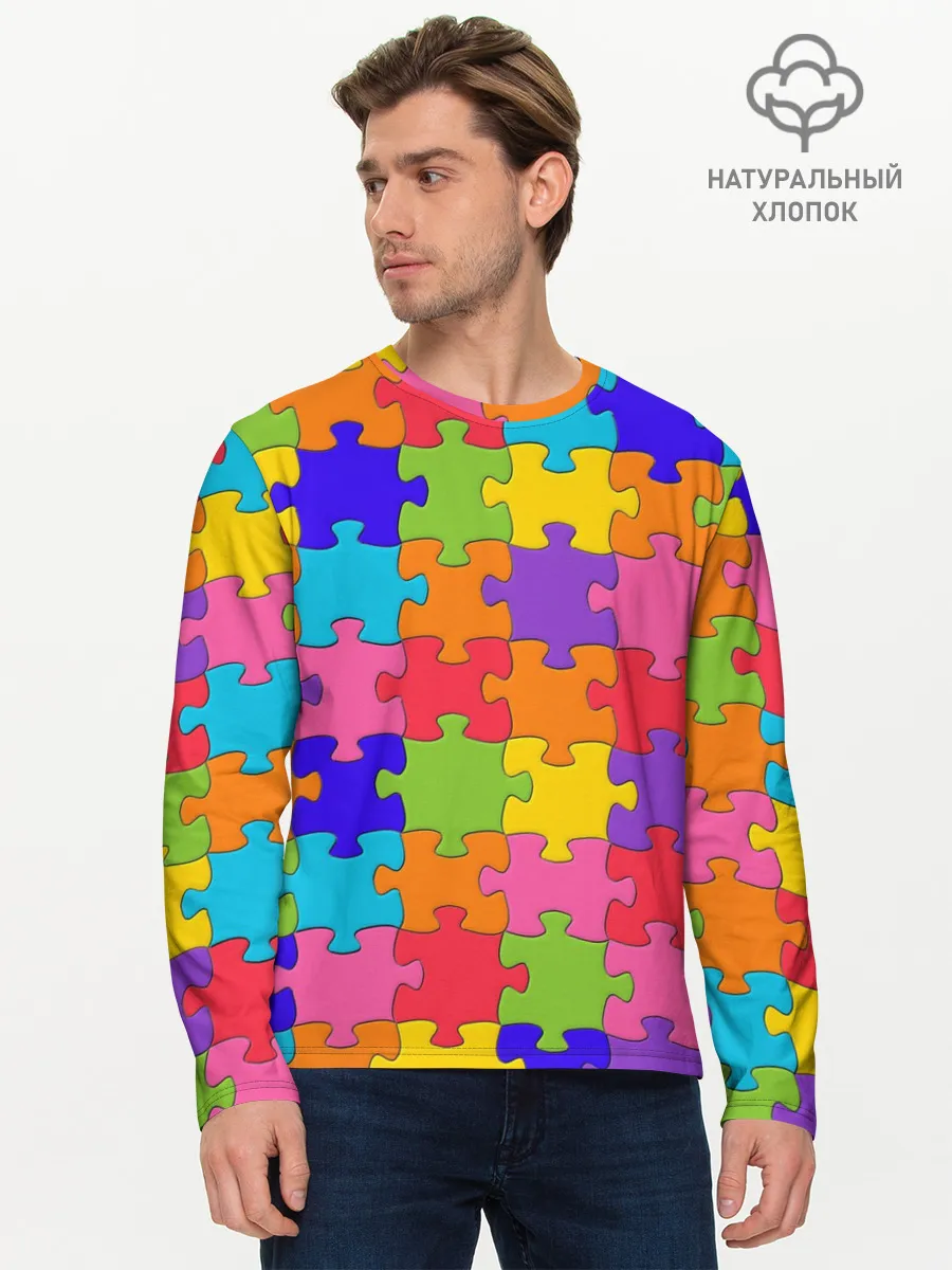 Мужской лонгслив базовый / Пазлы