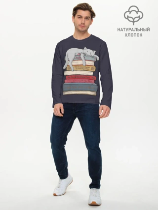 Мужской лонгслив базовый / Relax Cat