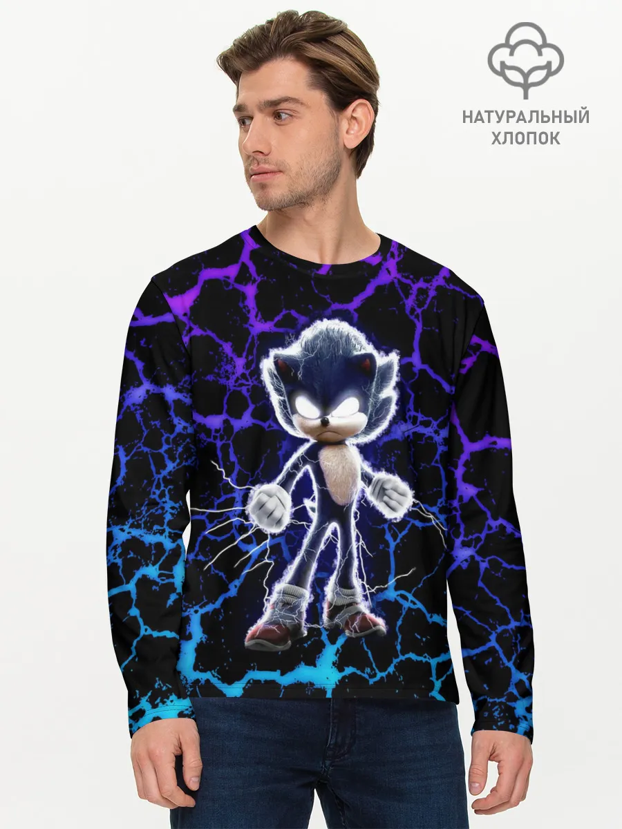 Мужской лонгслив базовый / SONIC МОЛНИЯ