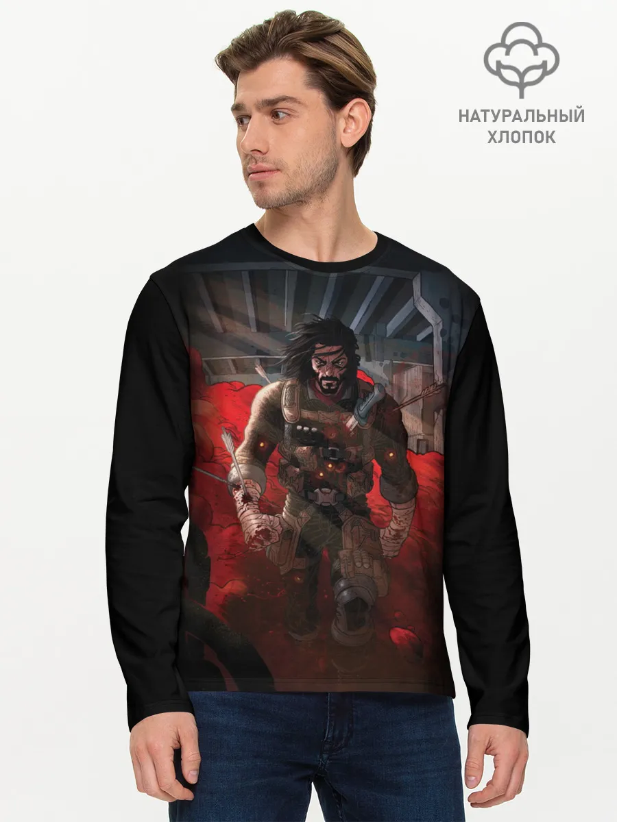 Мужской лонгслив базовый / Киану Ривз - Берсерк
