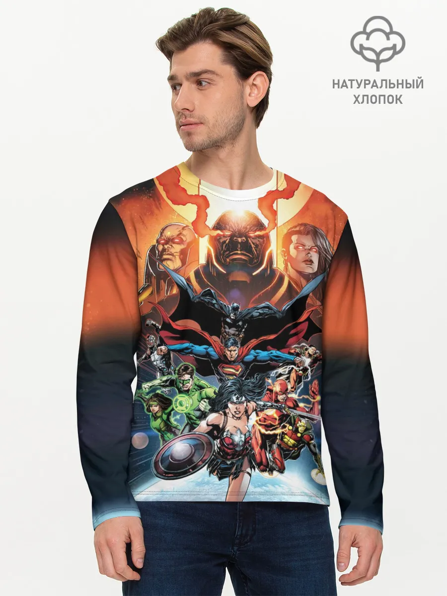 Мужской лонгслив базовый / Darkseid VS Justice League